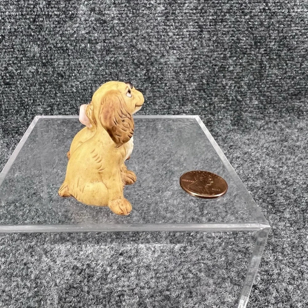 George Good Cocker Spaniel Puppy Dogs Figurine Miniature 1986 Fabrizio Blonde 2